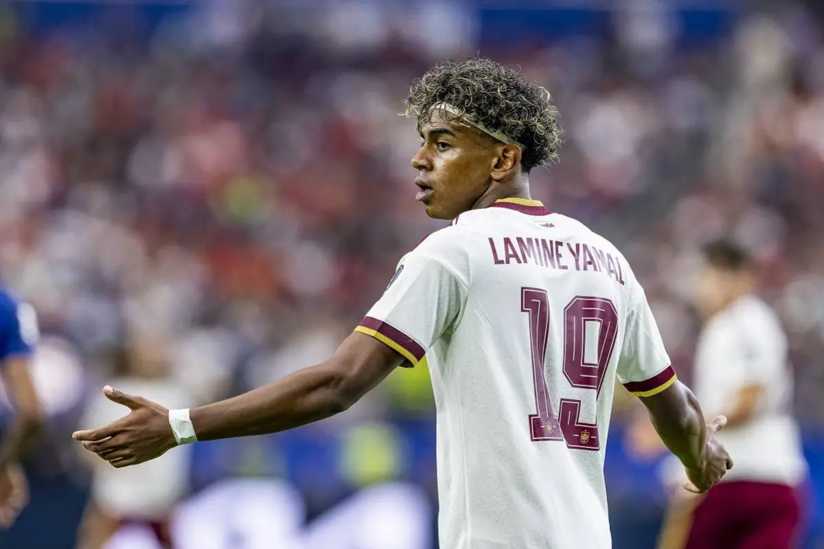 Lamine Yamal en el cotejo de semifinal entre España y Francia.