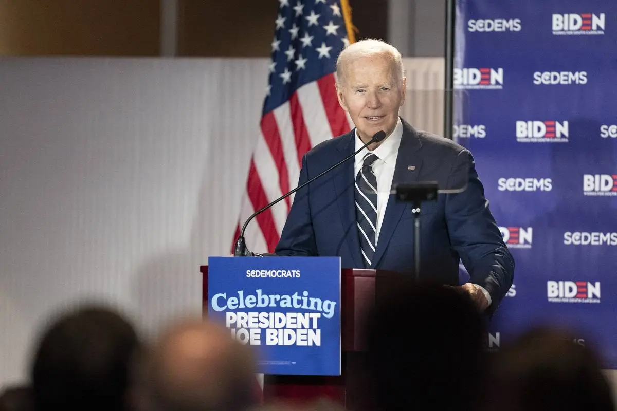 Joe Biden en un evento de recaudación de fondos con el Partido Demócrata de Carolina del Sur, el 27 de febrero de 2026.