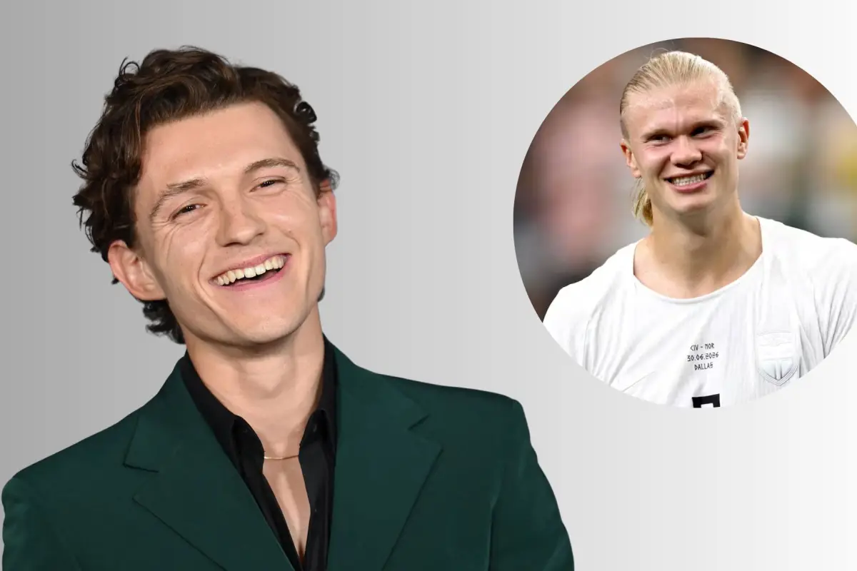 Tom Holland contó que intentó contactar a Erling Haaland mediante un mensaje privado., Foto composición
