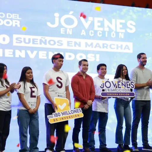 Daniel Noboa lanza tercera edición de Jóvenes en Acción: $400 mensuales por 3 meses
