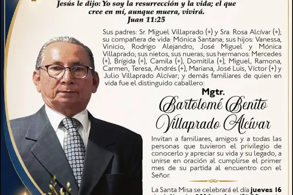 Misa Mgtr. Bartolomé Benito Villaprado Alcívar ,Medios Ediasa