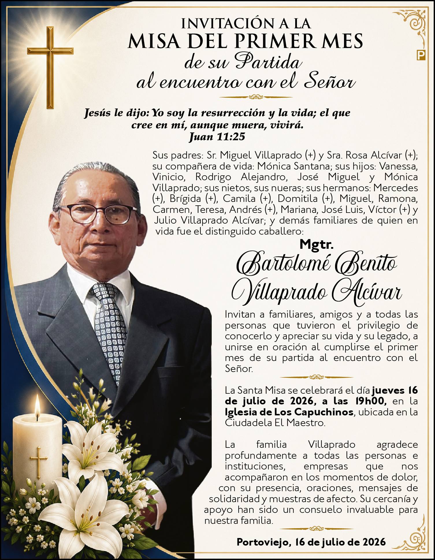 Misa Mgtr. Bartolomé Benito Villaprado Alcívar, Medios Ediasa