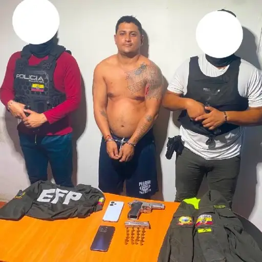 Policía Nacional detiene a alias “La O” en Playas por presunta planificación de homicidios y acopio de armas