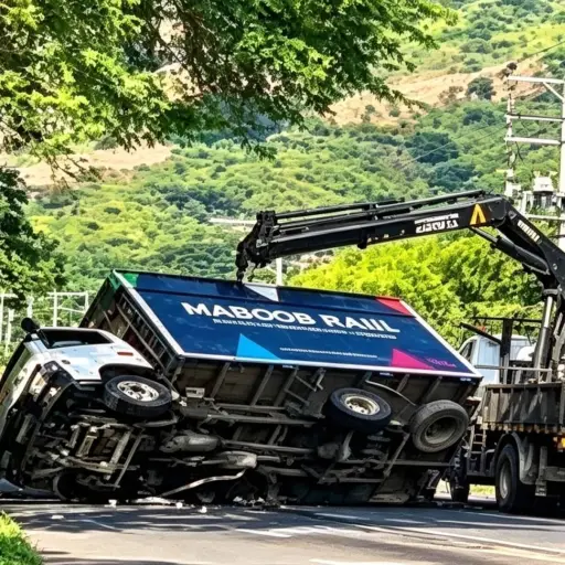 Queda herido tras volcadura de camión en 24 de Mayo