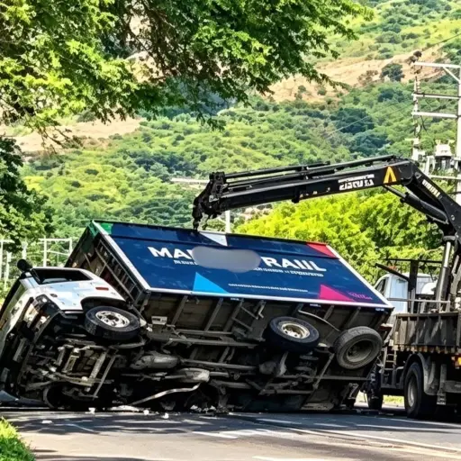 Queda herido tras volcadura de camión en 24 de Mayo