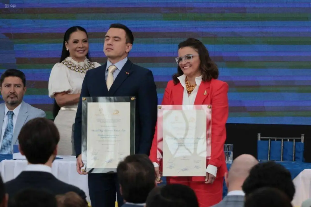El binomio presidencial conformado por Daniel Noboa y María José Pinto. , API