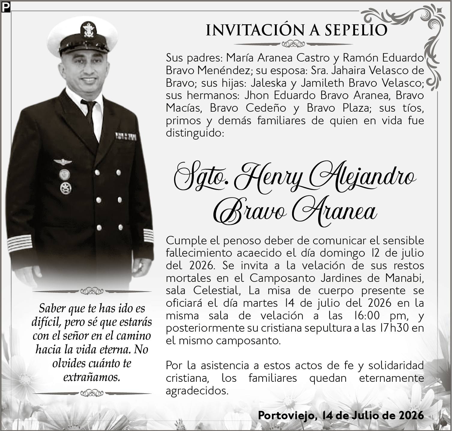 SEPELIO HENRY ALEJANDRO BRAVO ARANEA, Medios Ediasa