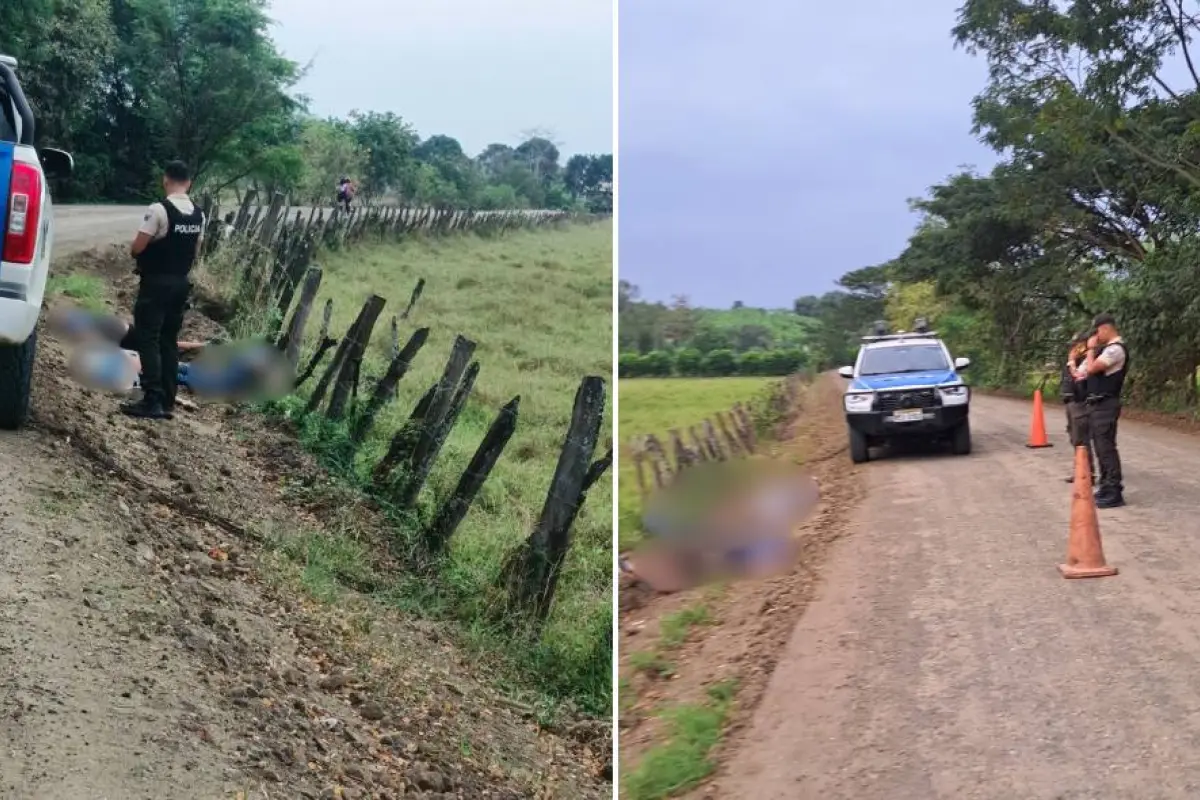 Los tres cadáveres estaban a un costado de la vía. 