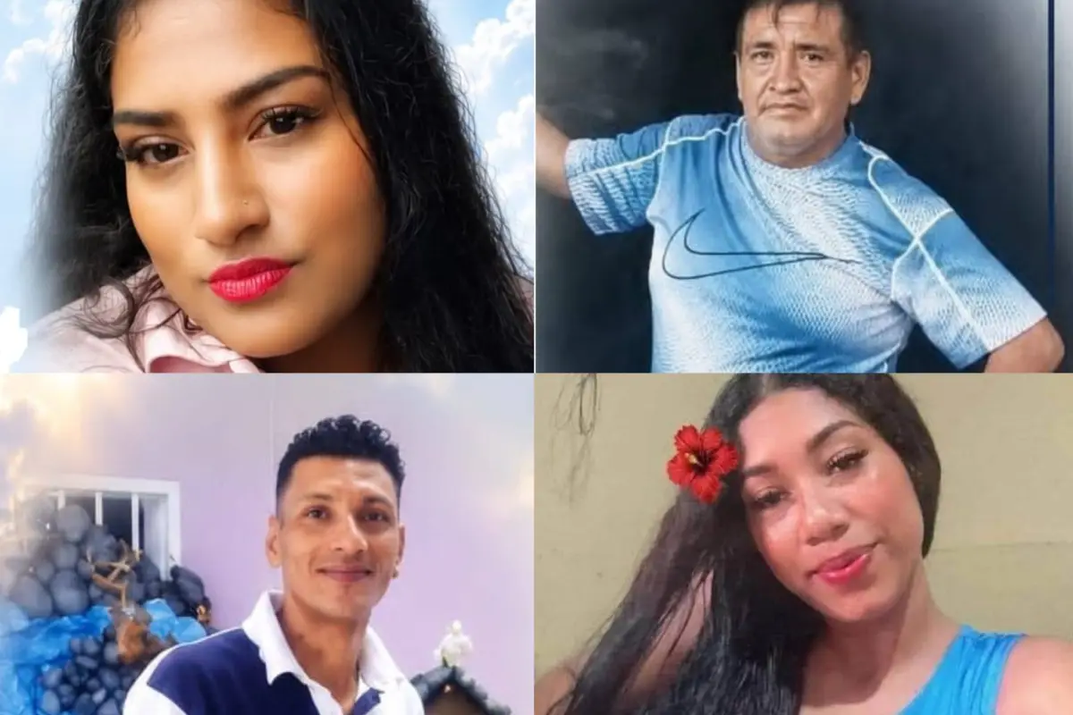 Las cuatro víctimas del hecho violento., Cortesía