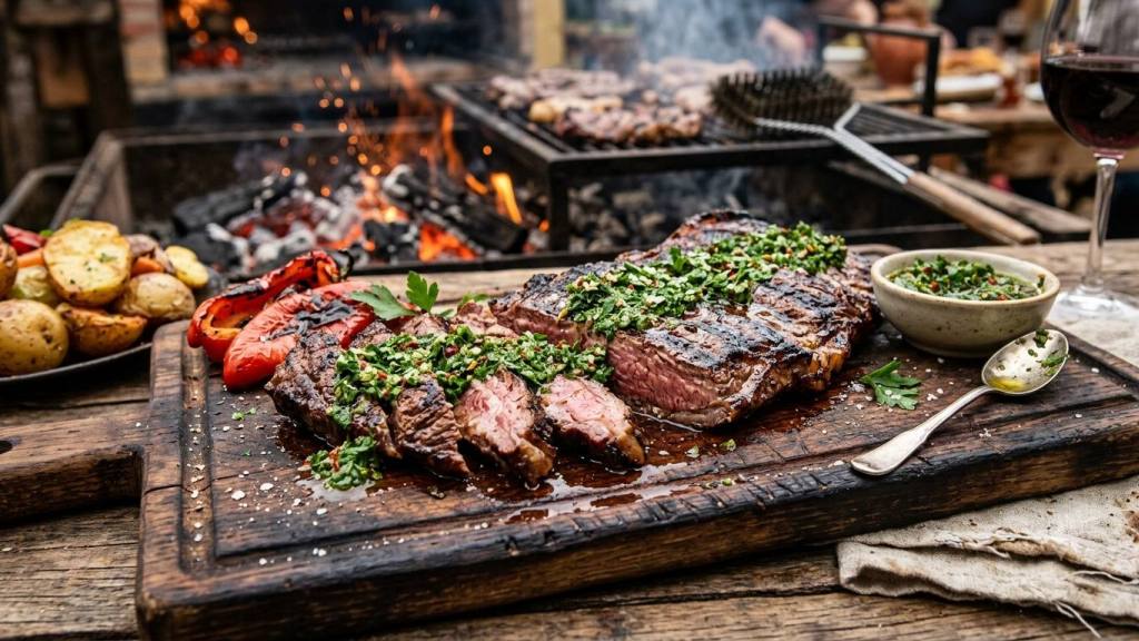 Guía completa para preparar una jugosa entraña al estilo parrillero con chimichurri