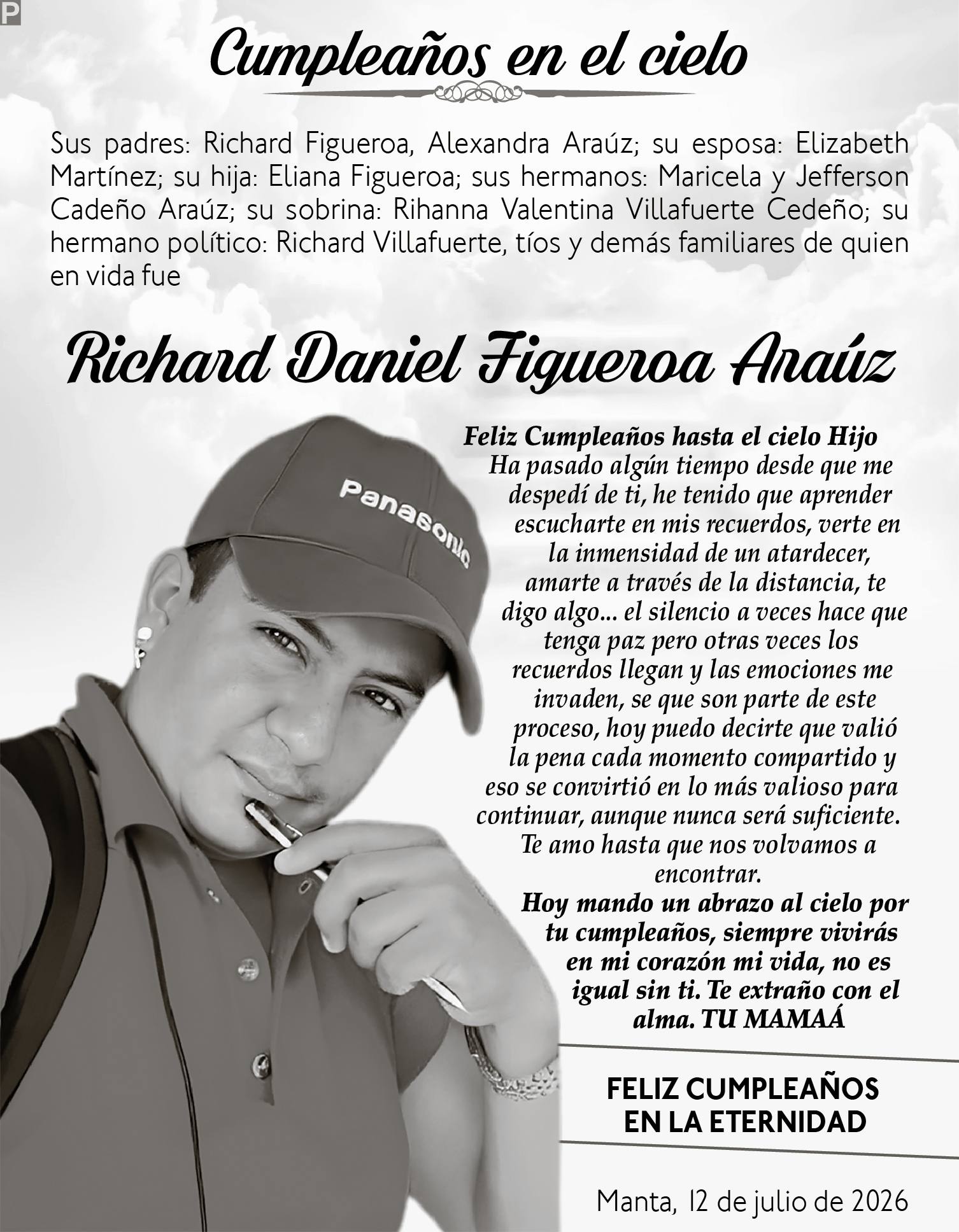 MISA CUMPLEAÑOS AL CIELO RICHARD FIGUEROA, Medios Ediasa