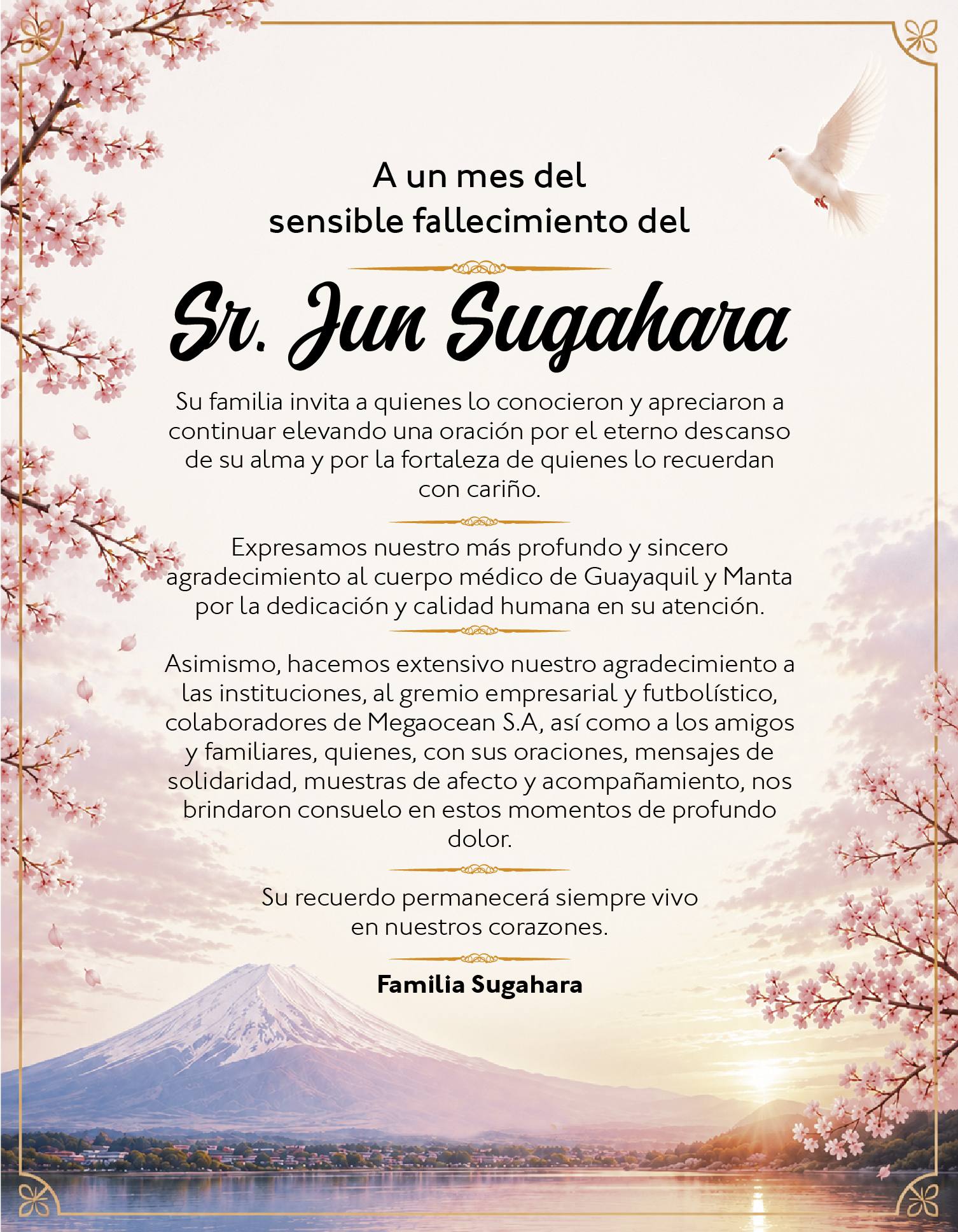 Misa Sr. Jun Sugahara, Medios Ediasa
