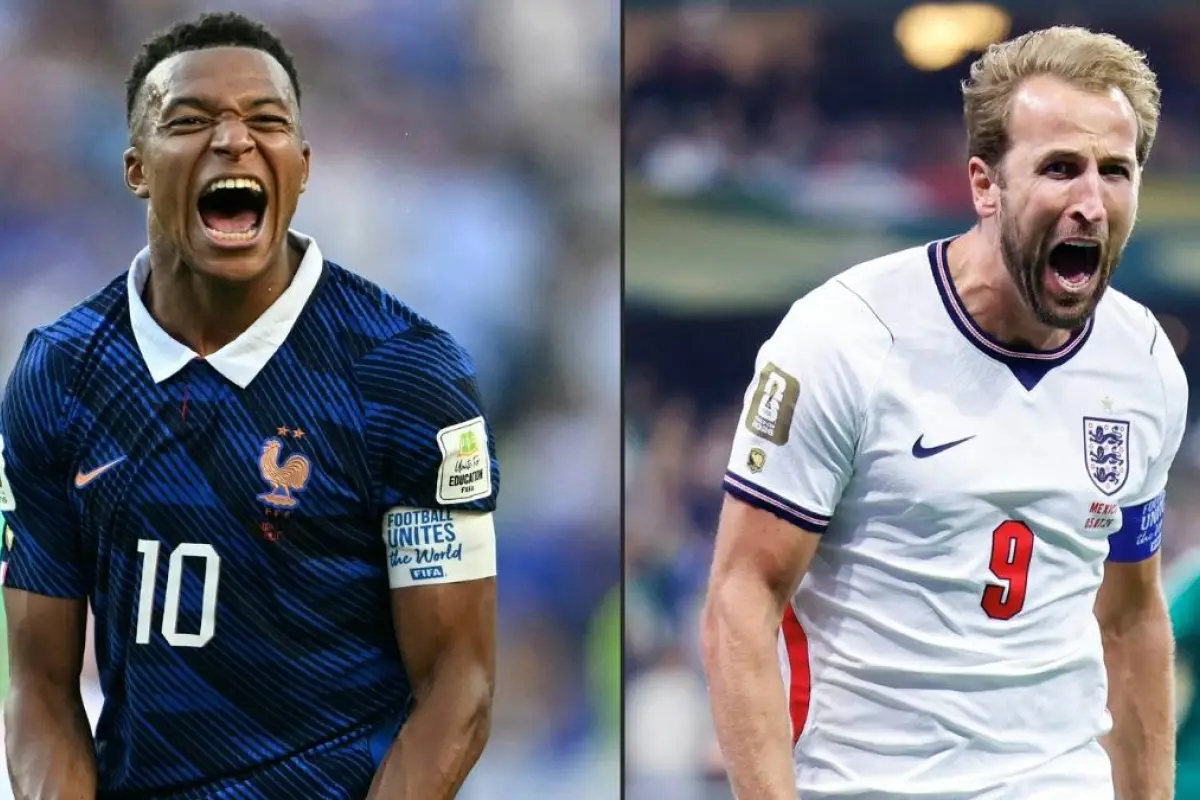 Kylian Mbappé (Francia) y Harry Kane (Inglaterra) juegan este sábado.