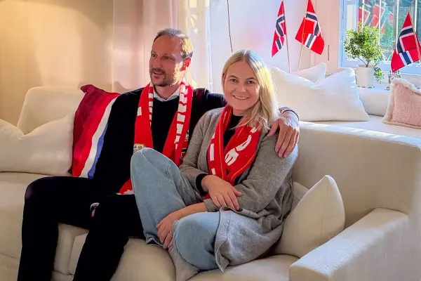 La princesa de Noruega respaldó a la distancia a la selección de su país. ,THE ROYAL COURT / AFP