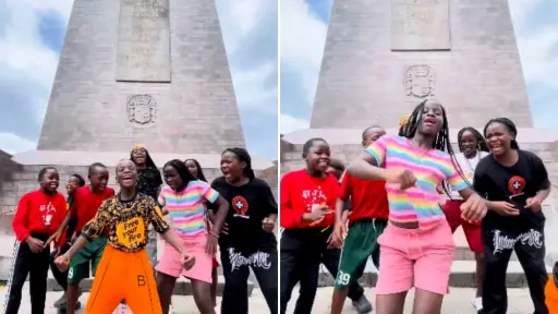 Los Ghetto Kids de Uganda están de visita en Ecuador y bailaron en la Mitad del Mundo