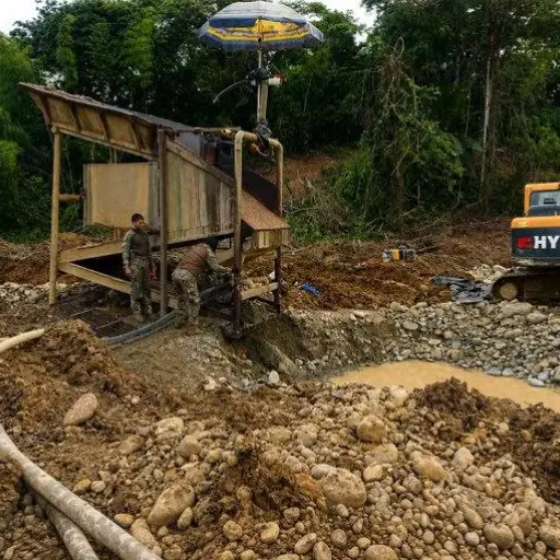 Inhabilitan maquinaria de minería ilegal en sector Concepción de San Lorenzo, Esmeraldas