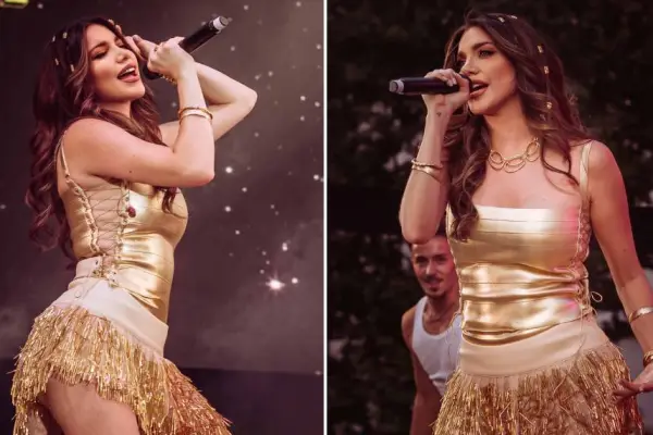 La cantante ecuatoriana Naíza durante su reciente presentación en Madrid.