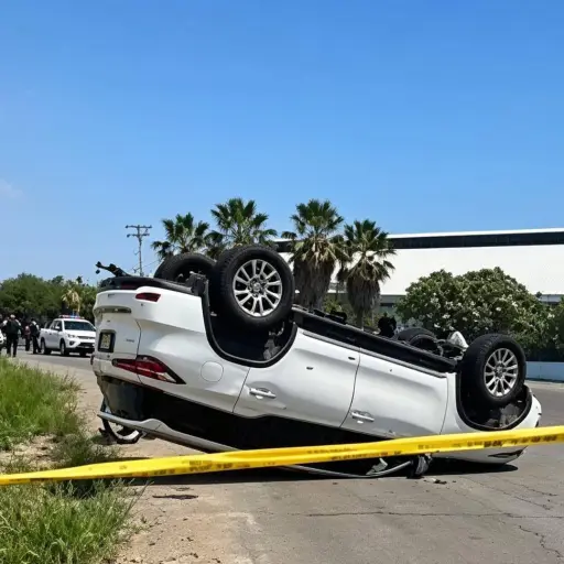 Balas, persecución y un auto volcado: Ataque armado movilizó a diferentes servicios de la Policía en Manta