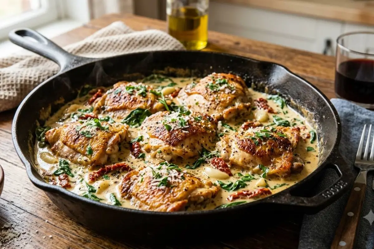 El pollo toscano es una creación de la cocina italoamericana.