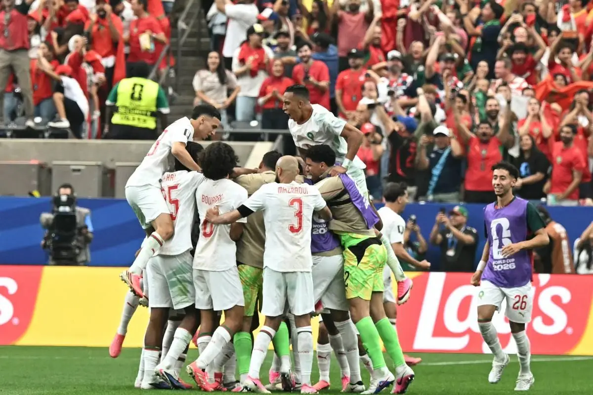 Jugadores de la Selección de Marruecos celebrando su clasificación a cuartos de final del Mundial 2026. (Foto: RONALDO SCHEMIDT / AFP), Foto: AFP