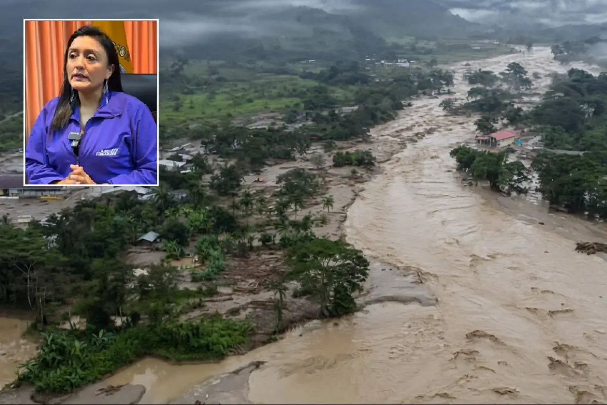 Ivonne Panchi (recuadro), gobernadora de Zamora Chinchipe fue arrastrada por un aluvión junto a su equipo de comunicación., Foto: Cortesía