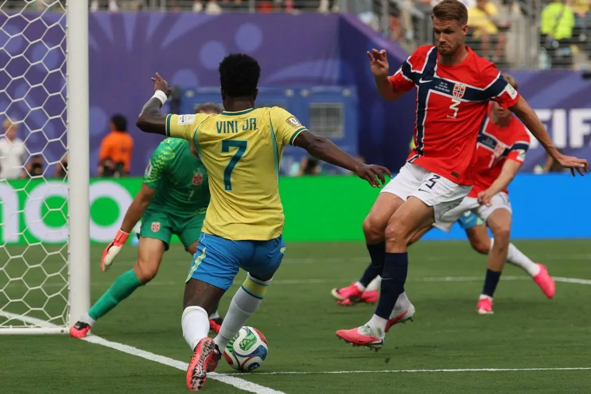 Vinicius Jr., fue uno de los jugadores más ofensivos en el duelo ante Noruega, en los octavos de final del Mundial 2026. (Foto: Odd Andersen / AFP), Foto: AFP