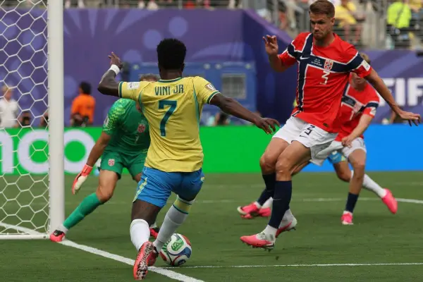 Vinicius Jr., fue uno de los jugadores más ofensivos en el duelo ante Noruega, en los octavos de final del Mundial 2026. (Foto: Odd Andersen / AFP) ,Foto: AFP