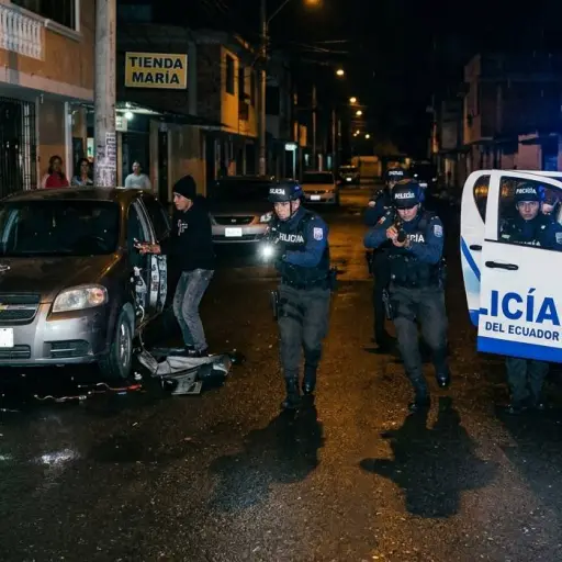 Delincuentes que desmantelaban un auto huyeron tras cruce de balas con la Policía en el norte de Quito