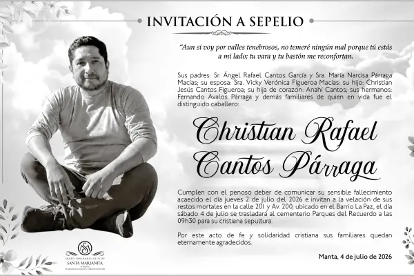 SEPELIO CHRISTIAN CANTOS PARRAGA