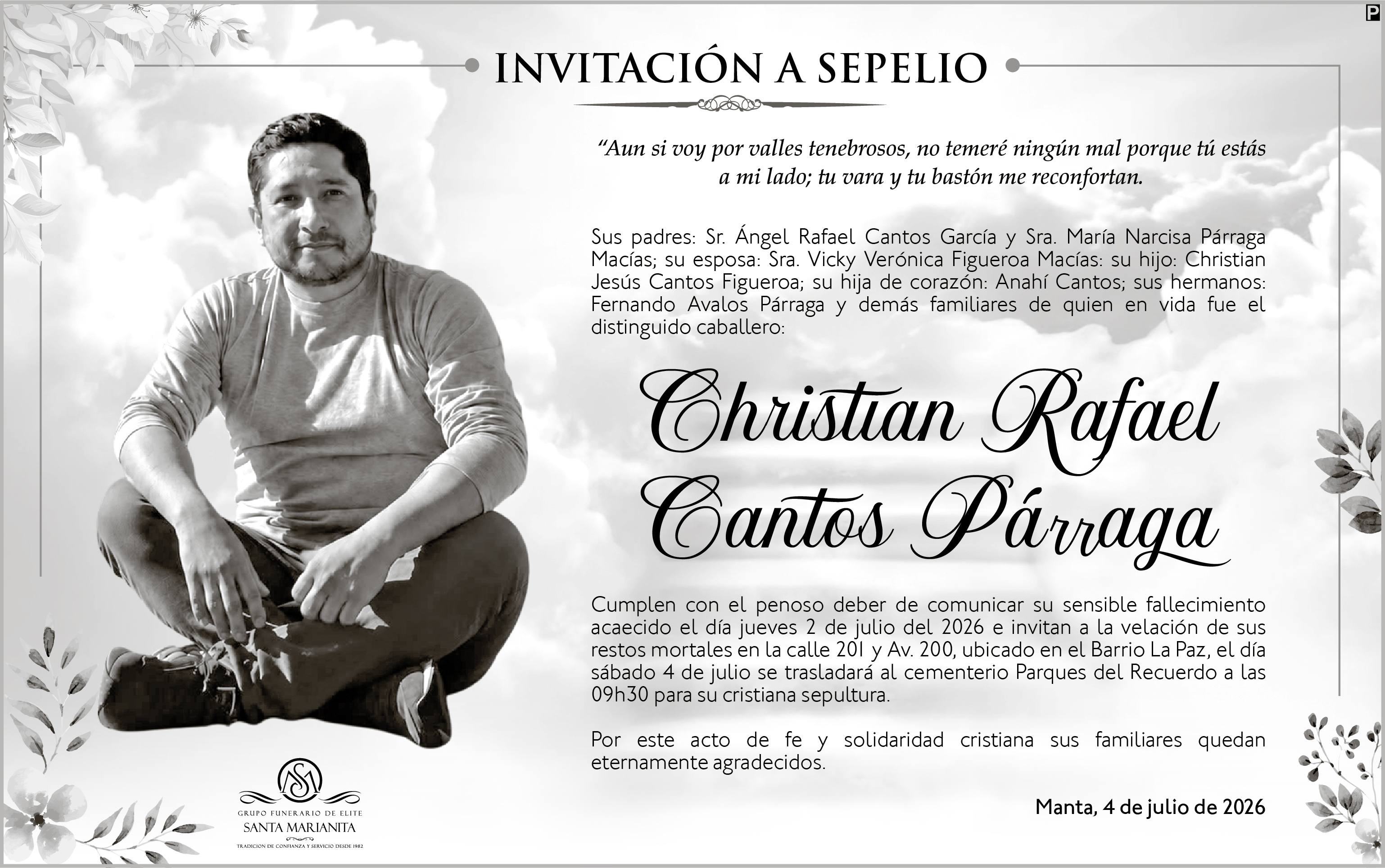 SEPELIO CHRISTIAN CANTOS PARRAGA
