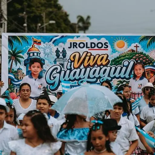 Veinte unidades educativas se sumaron al pregón estudiantil por las fiestas de Guayaquil
