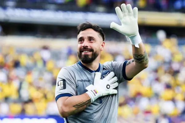 Hernán Galíndez tras la victoria de Ecuador ante Alemania, del pasado jueves. 