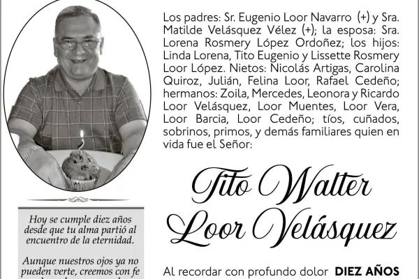 MISA TITO LOOR VELASQUEZ ,medios ediasa