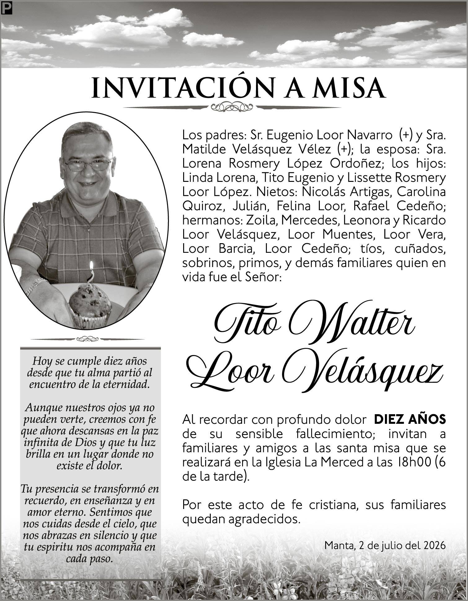 MISA TITO LOOR VELASQUEZ, medios ediasa
