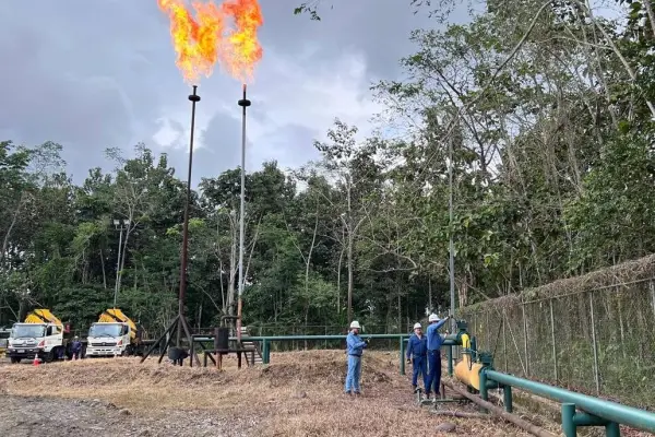 183 mecheros que había en instalaciones petroleras en el Oriente ecuatoriano han sido eliminados. ,Foto: Cortesía 