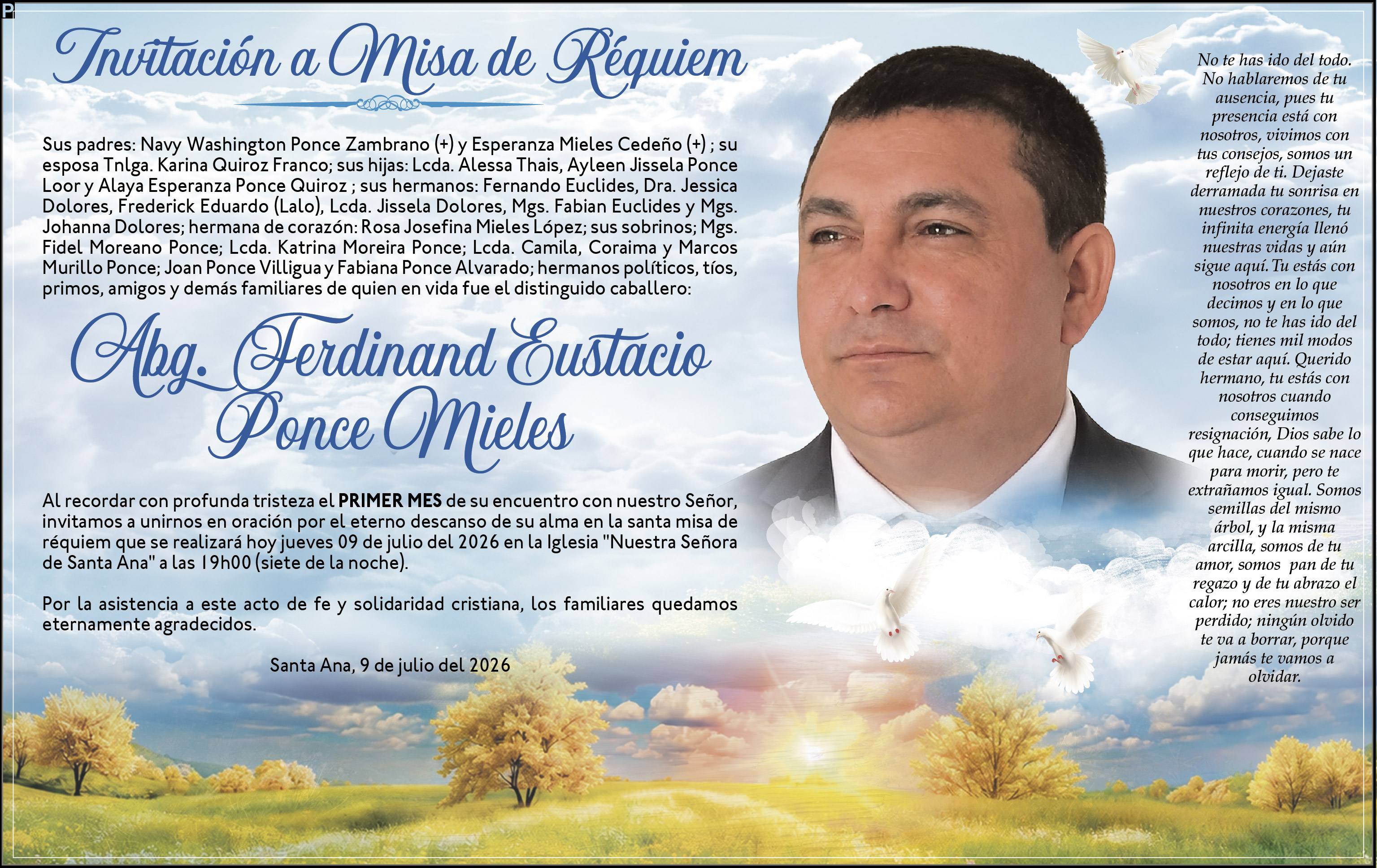 MISA FERDINAND EUSTACIO PONCE MIELES, medios ediasa