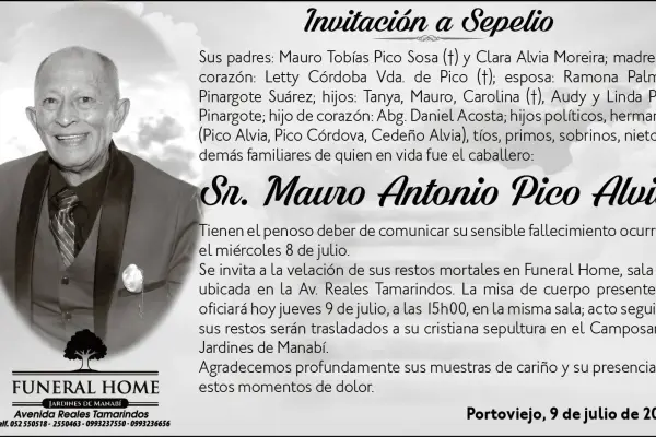 SEPELIO  MAURO ANTONIO PICO ALVIA ,Medios Ediasa