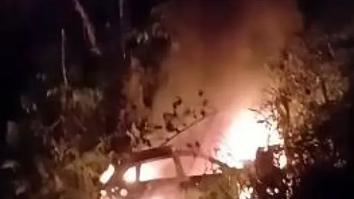 San Miguel de Los Bancos: hallan cuerpo calcinado dentro de la cajuela de un vehículo incendiado