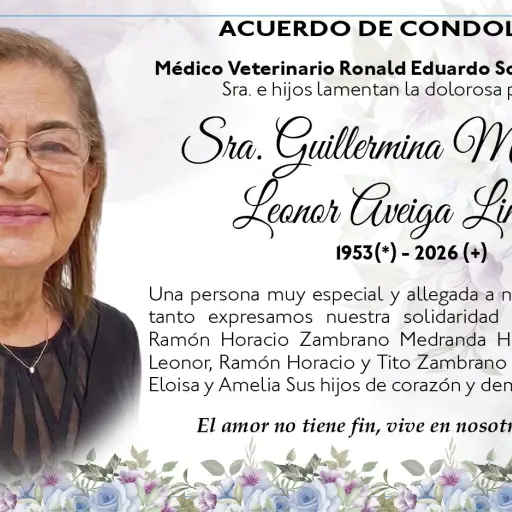 CONDOLENCIA GUILLERMINA MEDICO VETERINARIO