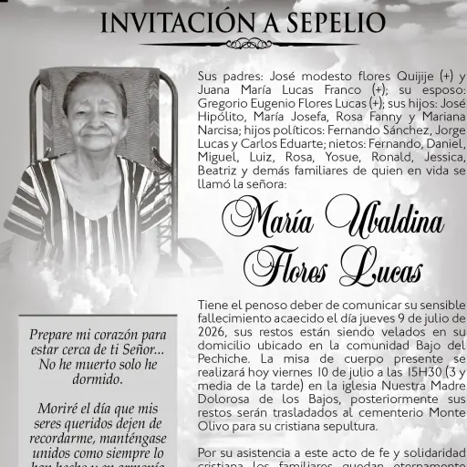 SEPELIO MARIA UBALDINA FLORES LUCAS