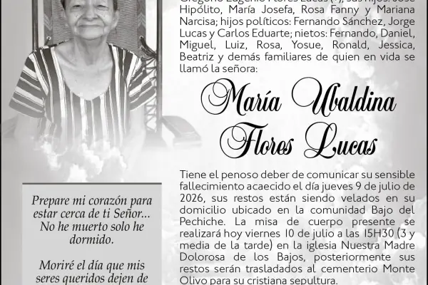 SEPELIO MARIA UBALDINA FLORES LUCAS ,medios ediasa