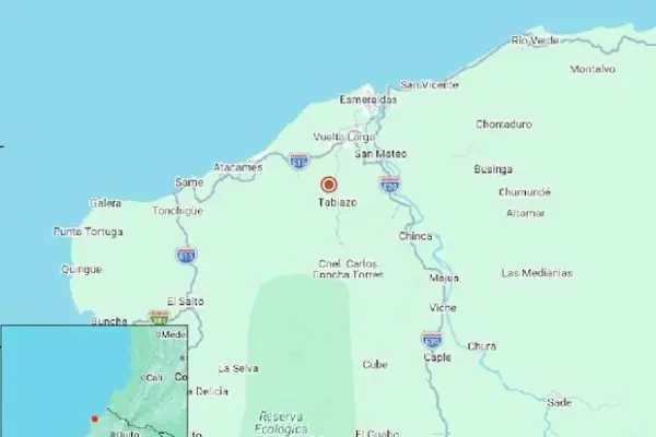 Según el reporte del Instituto Geofísico, el epicentro del sismo se registró en la provincia de Esmerraldas. ,Foto: Instituto Geofísico