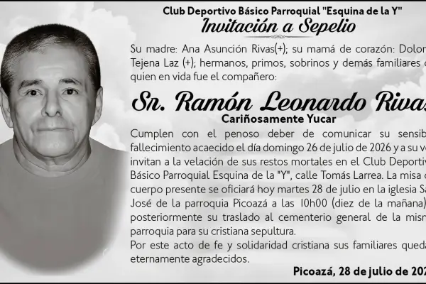 SEPELIO SR. RAMON LEONARDO RIVAS ,Medios Ediasa