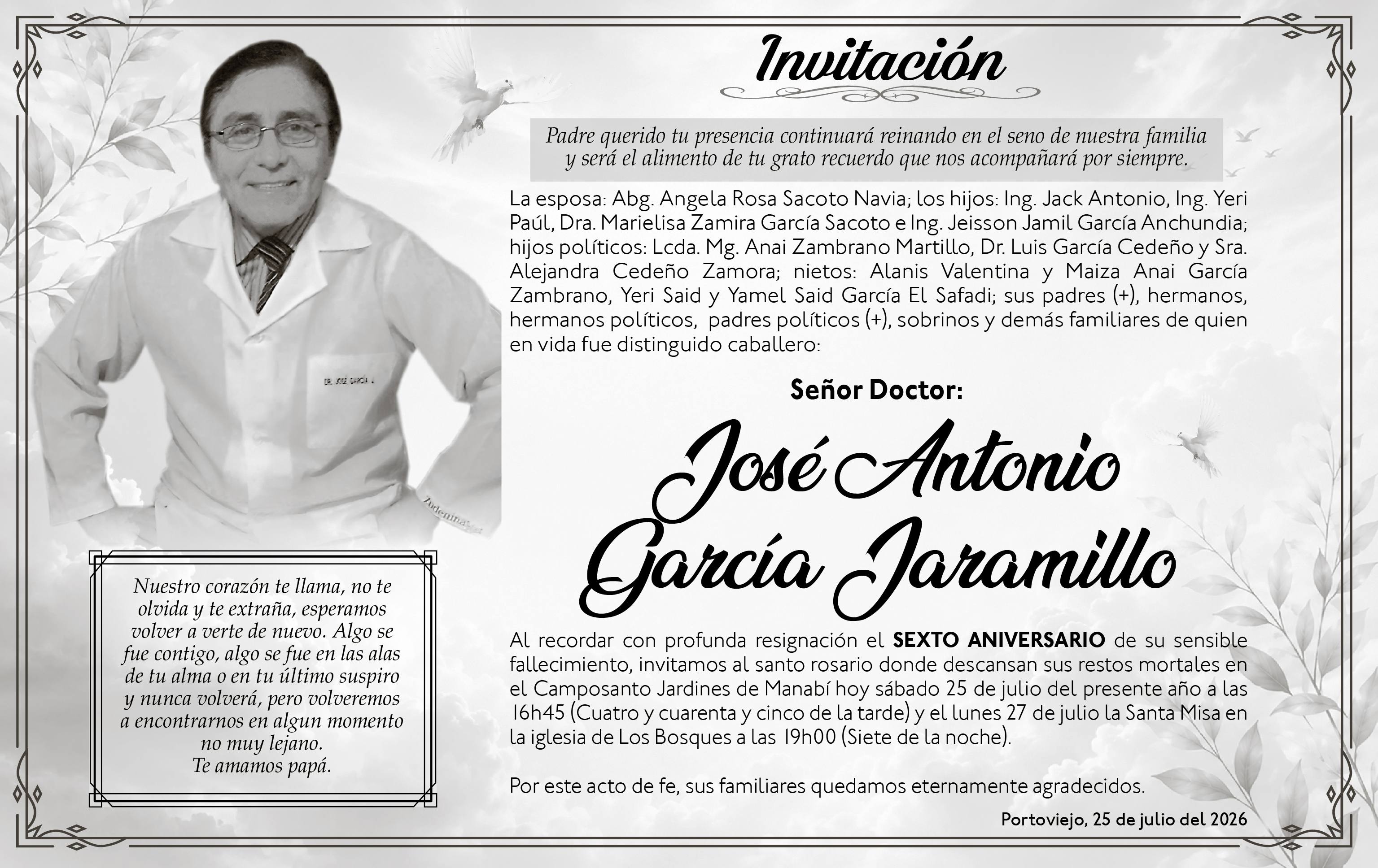 MISA JOSE ANTONIO GARCIA JARAMILLO, Medios Ediasa