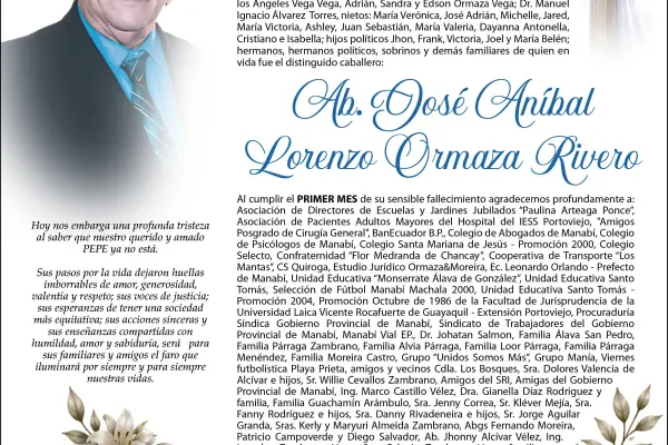 MISA JOSE ANIBAL ORMAZA|
