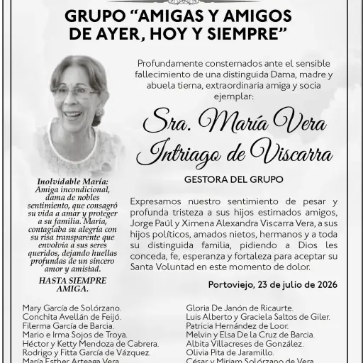 CONDOLENCIA MARIA INTRIAGO