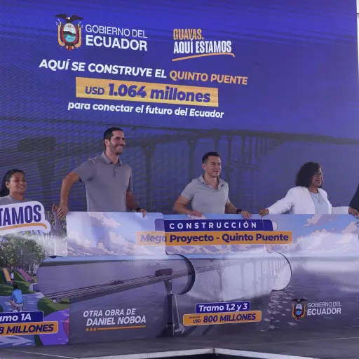 Ecuador inicia la construcción de la primera fase del Quinto Puente en Guayas con una inversión de USD 134,8 millones