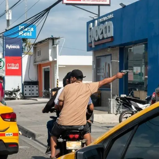 Impacto en Portoviejo: Video revela el momento en que hombres armados abordan a cliente fuera de un banco
