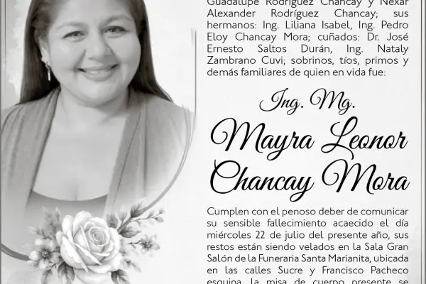 SEPELIO MAYRA CHANCAY MORA