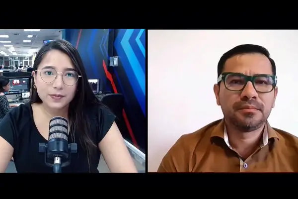 Wilmer Suárez, politólogo ecuatoriano en Manavisión Plus.